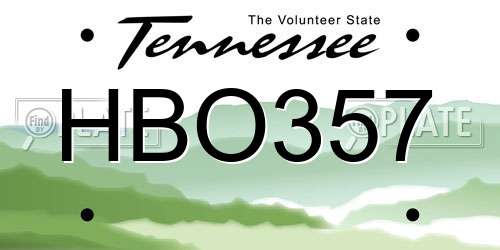 HBO357 Tennessee License Plate