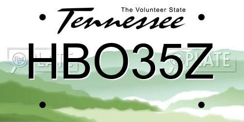 HBO35Z Tennessee License Plate