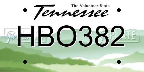 HBO382 Tennessee License Plate