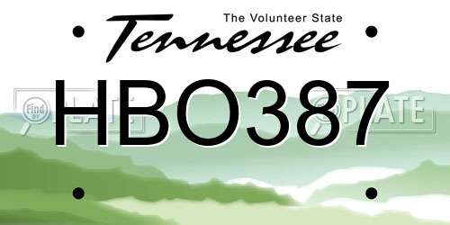 HBO387 Tennessee License Plate