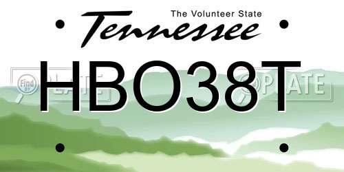 HBO38T Tennessee License Plate