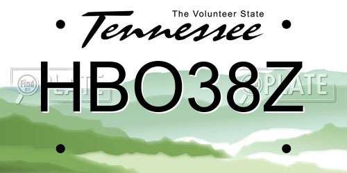 HBO38Z Tennessee License Plate