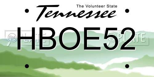 HBOE52 Tennessee License Plate