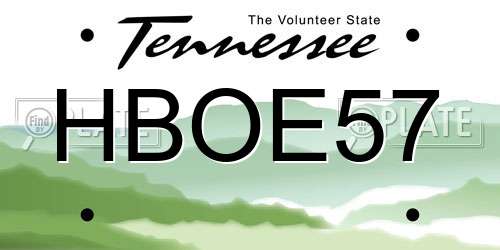 HBOE57 Tennessee License Plate