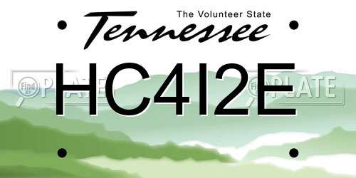 HC4I2E Tennessee License Plate
