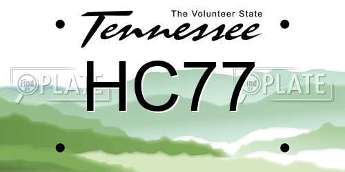 HC77 Tennessee License Plate