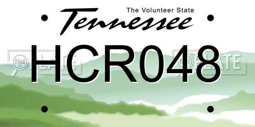 HCR048 Tennessee License Plate