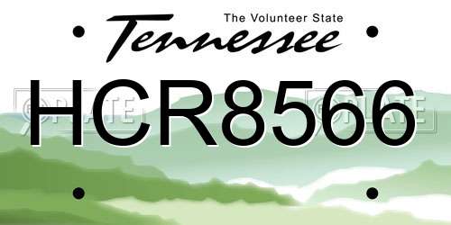 HCR8566 Tennessee License Plate