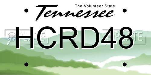HCRD48 Tennessee License Plate