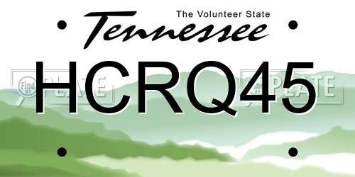 HCRQ45 Tennessee License Plate