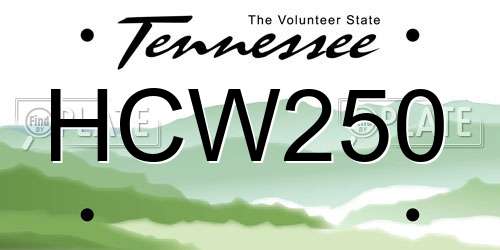 HCW250 Tennessee License Plate