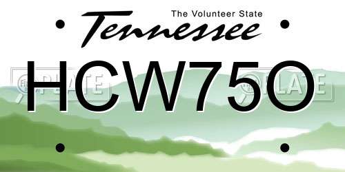 HCW75O Tennessee License Plate