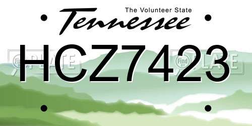 HCZ7423 Tennessee License Plate