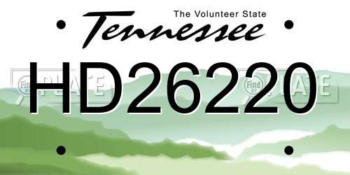 HD26220 Tennessee License Plate