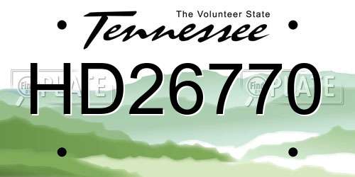 HD26770 Tennessee License Plate