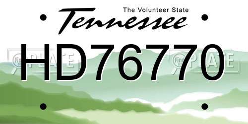 HD76770 Tennessee License Plate
