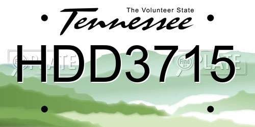 HDD3715 Tennessee License Plate