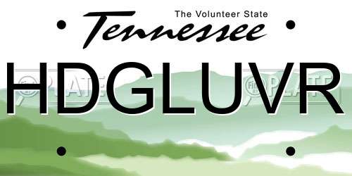 HDGLUVR Tennessee License Plate