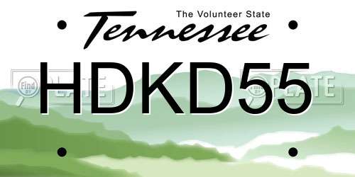 HDKD55 Tennessee License Plate