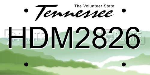 HDM2826 Tennessee License Plate