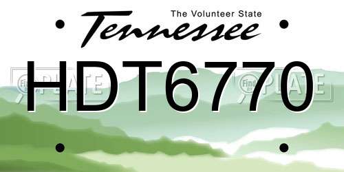 HDT6770 Tennessee License Plate