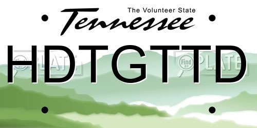 HDTGTTD Tennessee License Plate