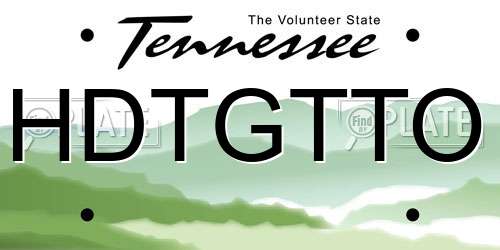 HDTGTTO Tennessee License Plate