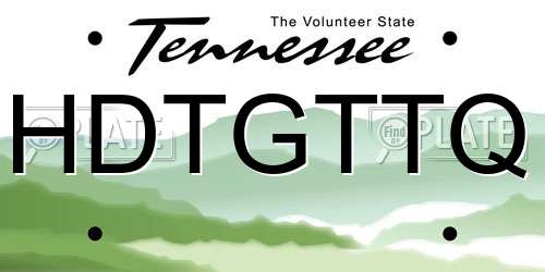 HDTGTTQ Tennessee License Plate