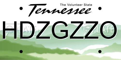 HDZGZZO Tennessee License Plate