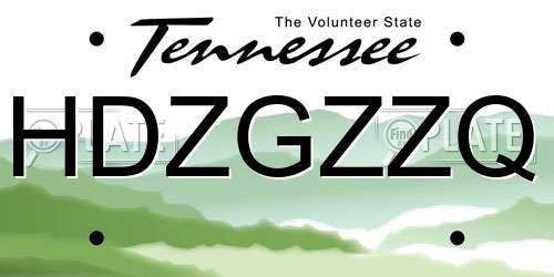 HDZGZZQ Tennessee License Plate