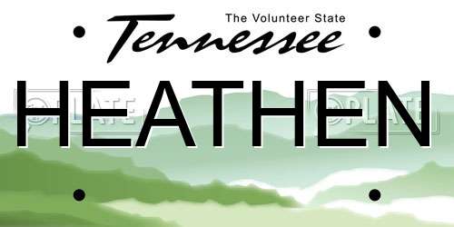 HEATHEN Tennessee License Plate