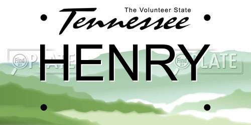 HENRY Tennessee License Plate