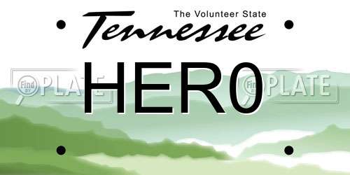 HER0 Tennessee License Plate