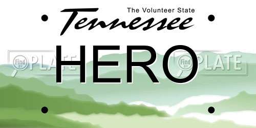 HERO Tennessee License Plate