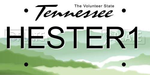 HESTER1 Tennessee License Plate