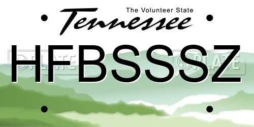 HFBSSSZ Tennessee License Plate