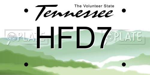 HFD7 Tennessee License Plate