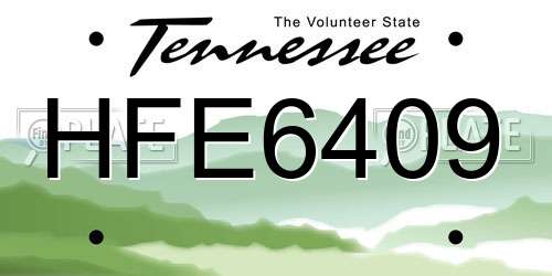 HFE6409 Tennessee License Plate