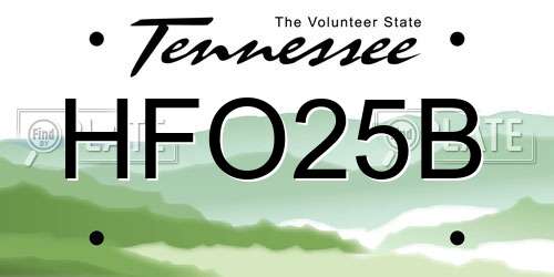 HFO25B Tennessee License Plate