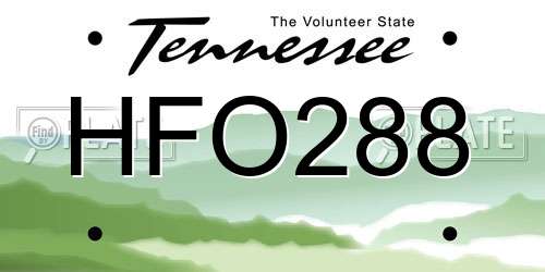HFO288 Tennessee License Plate