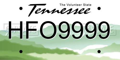 HFO9999 Tennessee License Plate