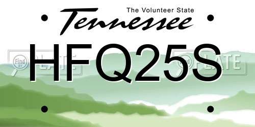 HFQ25S Tennessee License Plate