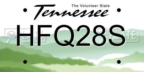 HFQ28S Tennessee License Plate