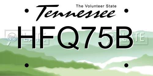 HFQ75B Tennessee License Plate