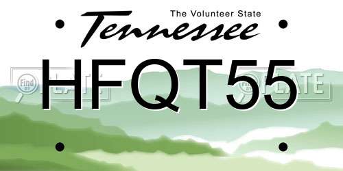 HFQT55 Tennessee License Plate