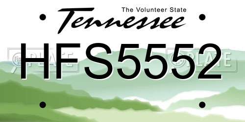 HFS5552 Tennessee License Plate