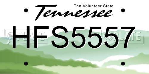 HFS5557 Tennessee License Plate