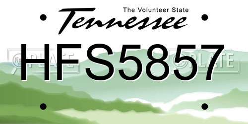 HFS5857 Tennessee License Plate