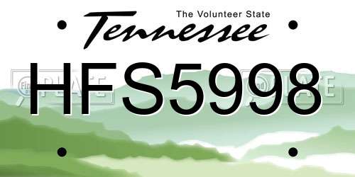 HFS5998 Tennessee License Plate