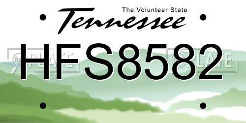 HFS8582 Tennessee License Plate